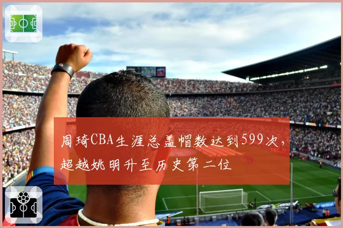 周琦CBA生涯总盖帽数达到599次，超越姚明升至历史第二位